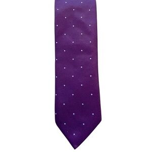 THOMAS PINK purple & lavender pindot 3.2” basketweave silk tie